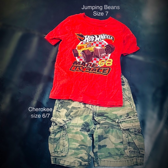 Boys hit wheels tee and camo shorts - Picture 1 of 1